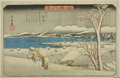 Képművész g S at Uchikawa (Kureyuki Uchikawa), az „English ght Vie ws of Kanazawa (Kanazawa Hakkei)” sorozatból alkotó: Utagawa Hiroshige