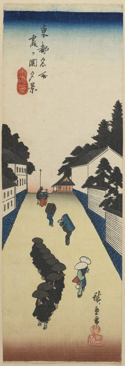Kasumigaseki esti látképe, 1830-1844 alkotó: Utagawa Hiroshige