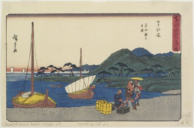Kompkikötő az Imagiri strandon, Maisaka, 1841-1842 alkotó: Utagawa Hiroshige