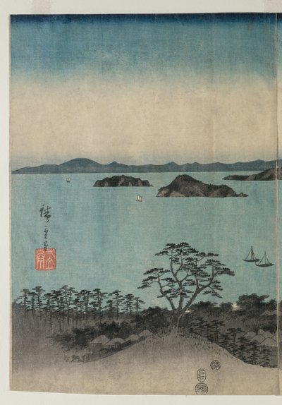 Telihold Kanazawában, Musashi alkotó: Utagawa Hiroshige