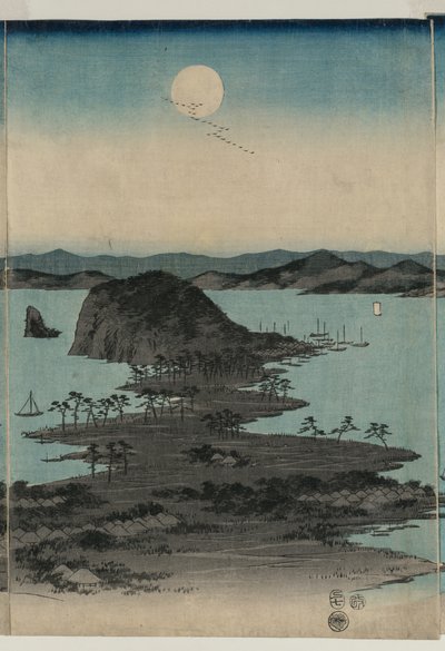 Telihold Kanazawában, Musashi alkotó: Utagawa Hiroshige