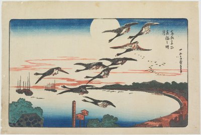 Telihold Takanawa felett alkotó: Utagawa Hiroshige