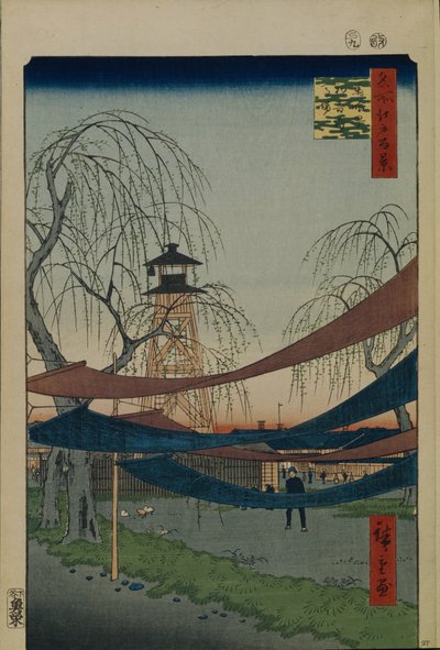 Hatsune lovaglópálya Bakuro-cho-ban Edo száz híres kilátása, 1856-1858 alkotó: Utagawa Hiroshige