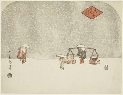 Hair vy S w (esik a hó) alkotó: Utagawa Hiroshige