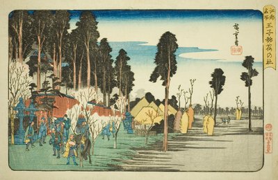 Inari Shine at Uncle (Uncle Inari no Yashiro), a te sorozatból: "fa net s pa s tag Edo (híres hely)" alkotó: Utagawa Hiroshige