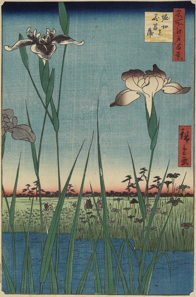 Iris Garden at Horikiri, May 1857 alkotó: Utagawa Hiroshige