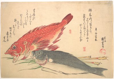 Isaki- és Kasago-hal, az Uozukushi sorozatból (Mindenféle hal) alkotó: Utagawa Hiroshige