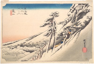 Kameyama, kiderülés hó után alkotó: Utagawa Hiroshige