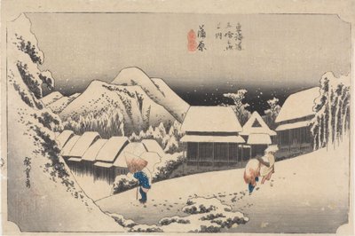 Kanbara: Éjszakai hó alkotó: Utagawa Hiroshige