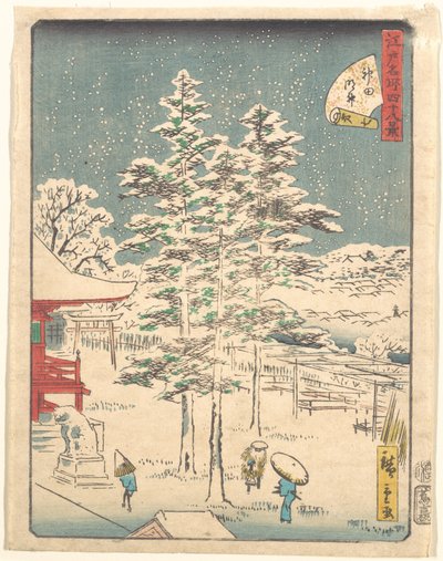Hó a Kanda-templomnál alkotó: Utagawa Hiroshige