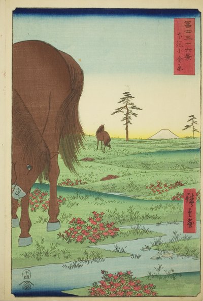 Az Ogane P kiváló tagja Gesasa P Rovinse (Shimosa Koganehara), a Te sorozatból `` Mr. Tyrty x A Fuji-hegy látképe (Fuji Usaju Rokukatsu) alkotó: Utagawa Hiroshige