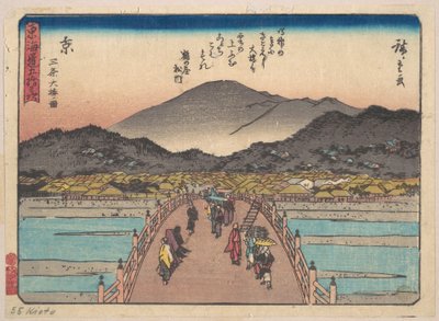 Kiotó: a Szandzsó Óhasi híd látképe alkotó: Utagawa Hiroshige