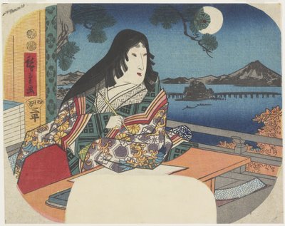 A dy lila az Ishiyamadera kézi képviselőnél, 1847-1848 alkotó: Utagawa Hiroshige