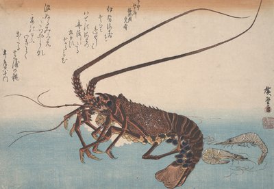 Homár és garnélarák, 1832 körül alkotó: Utagawa Hiroshige