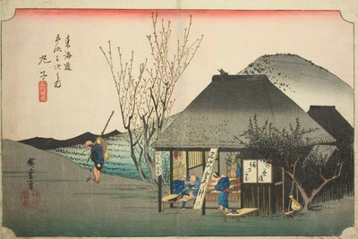 Mariko: Híres teabolt (Mariko, meibutsu chamise), a "Tokaido út ötvenhárom állomása (Tokaido gojusan tsugi no uchi)" sorozatból, más néven Hoeido Tokaido alkotó: Utagawa Hiroshige