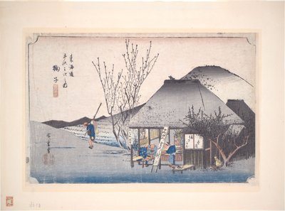 Mariko teaház, a „A Tōkaidō 53 állomása” című sorozatból alkotó: Utagawa Hiroshige