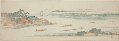 A Naka-folyó torkolata (Nakagawa guchi no zu), az Edo külvárosi híres kilátások cím nélküli sorozatából alkotó: Utagawa Hiroshige