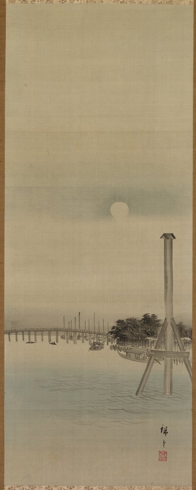 Éjszakai látkép a Sumida-folyón alkotó: Utagawa Hiroshige