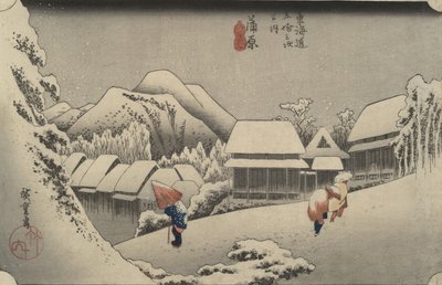 Éjszakai hó Kanbarában, a Tókaidó ötvenhárom állomása sorozatból alkotó: Utagawa Hiroshige
