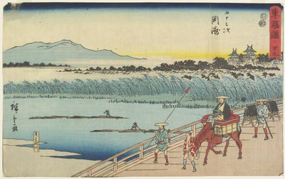 39. sz. Okazaki, 1847-1852 alkotó: Utagawa Hiroshige