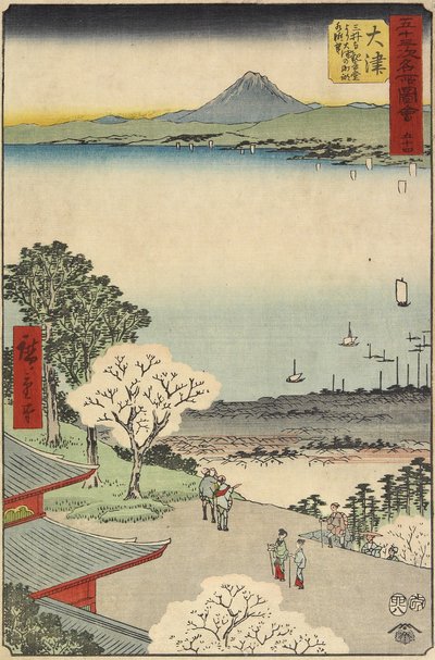 54. sz. O_tsu városképe a Mii templomból nézve, O_tsu, 1855. július alkotó: Utagawa Hiroshige