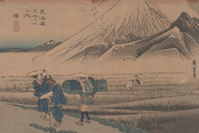 14. sz. „Hara: Fuji hegy reggel” A Tokaido 53 állomása, 1833 körül alkotó: Utagawa Hiroshige