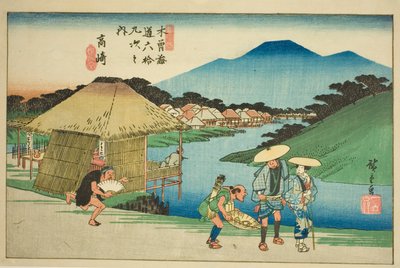 nak,-nek. 14: Takasaki, a te sorozatból: "Shi x t y ne s ta on s of te kisokaid (kisokaido rokujukyu tsugi no uchi)" alkotó: Utagawa Hiroshige