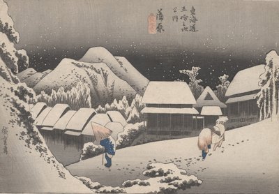 No. 16 "Éjszakai hó" A Tokaido 53 állomásáról, 1833 körül alkotó: Utagawa Hiroshige