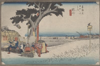 28. szám "Kültéri teázó Fukuroiban" A Tokaido 53 állomásáról alkotó: Utagawa Hiroshige