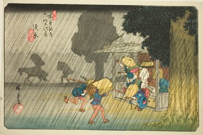 nak,-nek. 40: Suhara, a „Shi xty-nine S taion of te kisokaido” című sorozatból alkotó: Utagawa Hiroshige