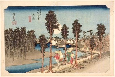 Numazu – Alkonyat, az „53 állomás a keleti parti úton” sorozatból, 1833 (fatömbnyomat) alkotó: Utagawa Hiroshige