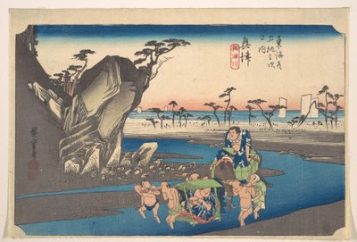 Okitsu, Okitsugawa alkotó: Utagawa Hiroshige