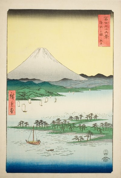 Pine Beach at Miho in Suruga Province (Suruga Miho no matsubara), from the series "Thirty-six Views of Mount Fuji (Fuji sanjurokkei)" alkotó: Utagawa Hiroshige