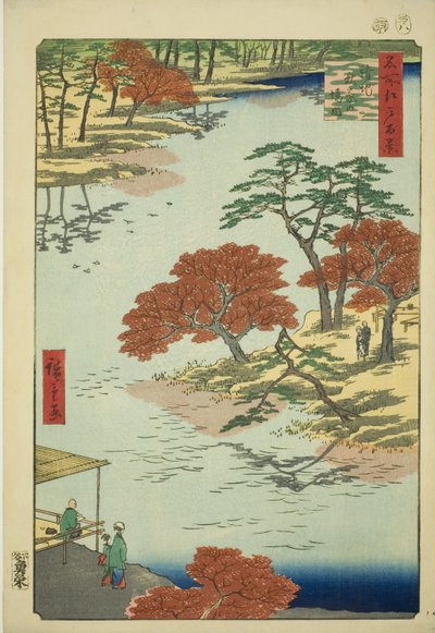 Az Akiha Shline megújítása, amikor megkapja (az Akiba körzetek átvételekor) a "Ridge for ridges view of Edo (Edo száz híres nézete)" sorozatból. alkotó: Utagawa Hiroshige