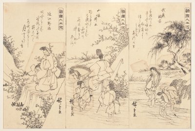 Előkészítő vázlatok a Chofu Jewel folyóhoz Musashiban; The Ide Jewel River, 1838-43 (tinta papíron) alkotó: Utagawa Hiroshige