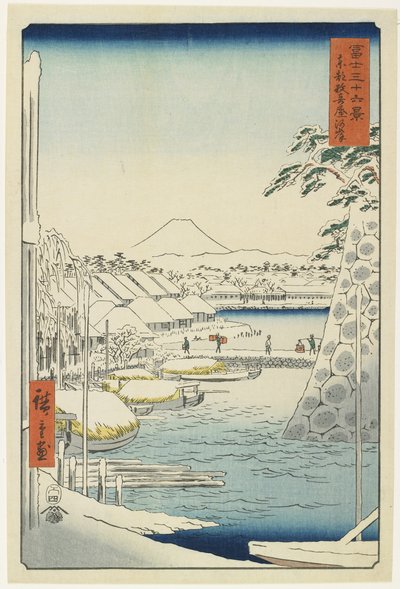A Sukiya folyópartja a keleti fővárosban, 1858. április alkotó: Utagawa Hiroshige