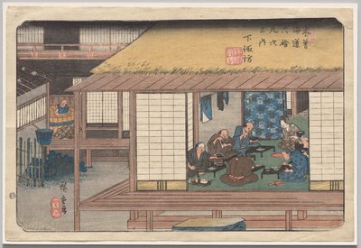 Shimosuwa, a Kisokaidó hatvankilenc állomása című sorozatból alkotó: Utagawa Hiroshige