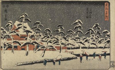 A Zo_jo_ji templom havas látképe Shibában, 1847-1852 alkotó: Utagawa Hiroshige