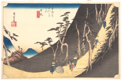 Huszonhatodik állomás: Nissaka, Sayo no Nakayama, a Tókaidó ötvenhárom állomása sorozatból alkotó: Utagawa Hiroshige
