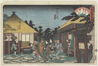 Tagawaya az O_onji templom előtt, kb. 1835-1842 alkotó: Utagawa Hiroshige