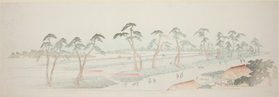 Takada Riding Grounds (Takada baba), a "Tizenhárom nézet Edo környékéről" sorozatból alkotó: Utagawa Hiroshige