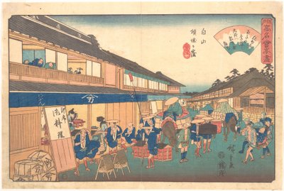 Teaház Hakusen körzetében alkotó: Utagawa Hiroshige