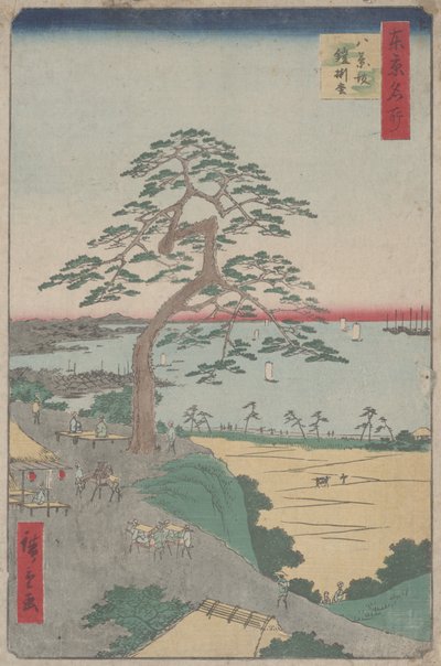 "The Armour-Hanging Pine Hakkeizaka" Edo 100 nézetéből alkotó: Utagawa Hiroshige