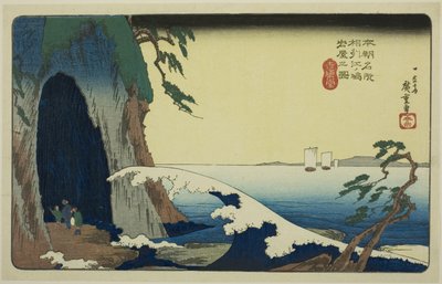 Te barlang az Enoshima Kazusa Sagami tartományban (Enoshima Iwaya képe), a Te Cellierstől alkotó: Utagawa Hiroshige