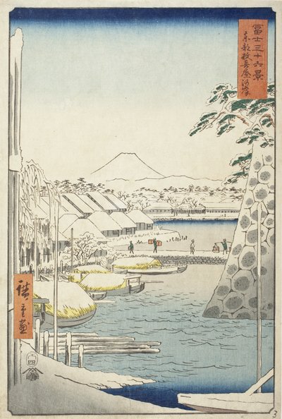 A folyópart Sukiyánál, a keleti fővárosban alkotó: Utagawa Hiroshige