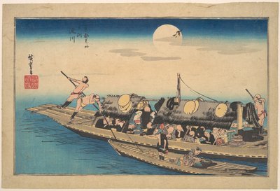 A Jodo folyó, a Kiotó híres helyei sorozatból (Kyoto meisho no uchi, Yodo-gawa) alkotó: Utagawa Hiroshige