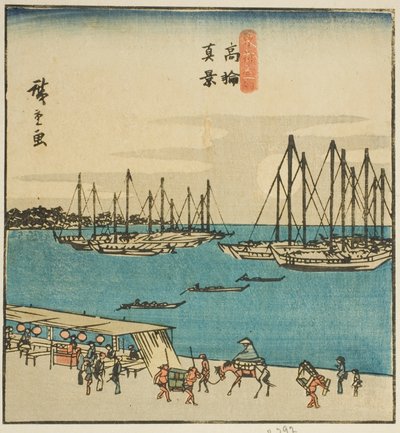 Valódi nézet Takanawáról (Takanawa shinkei), a "Híres helyek a keleti fővárosban (Toto meisho)" című sorozat lapjának egy része. alkotó: Utagawa Hiroshige