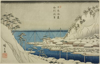 Uraga Sagami tartományban (Soshu Uraga), a "Japán kikötői (Nihon minato zukushi)" sorozatból alkotó: Utagawa Hiroshige