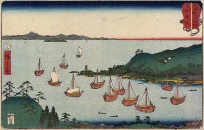 Uraga Sagami tartományban, 1858 júliusában alkotó: Utagawa Hiroshige