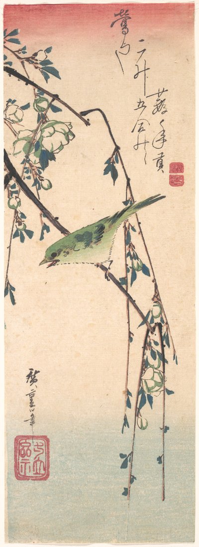 Nádirigó szilvaágon alkotó: Utagawa Hiroshige